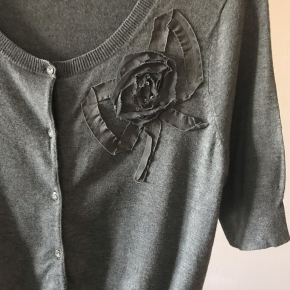 Express Grey Dress Crystal Button Cardigan M - Picture 3 of 6